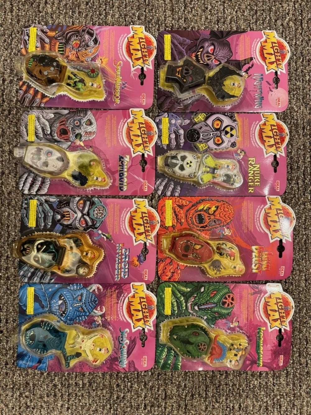 Rare Europe released 1992 Horror Head Mighty Max Mattel Figures Bluebird Bundle
